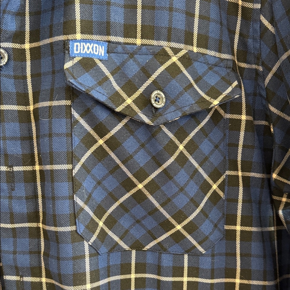 DIXXON Navy and White Plaid Button Down Flannel “The McKenzie” XXL - Picture 4 of 8